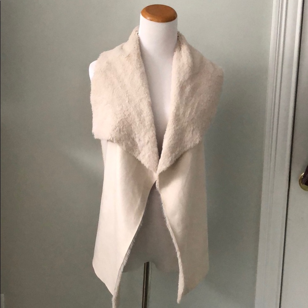 Faux Suede and Fur Vest